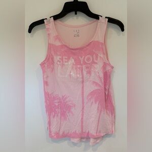 Pink Graphic Tank Top
